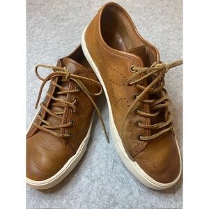 FRYE Brett Leather Lace Up Oxford Low Sneaker Cognac Brown Men's Size 10‎